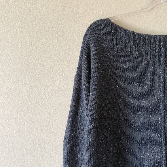 Eileen Fisher Silk Blend Boatneck Knit Speckled Pullover Sweater - Picture 3 of 7